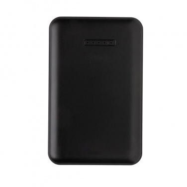 Logo trade promotional merchandise photo of: 5.000 mAh wireless charging pocket powerbank, black