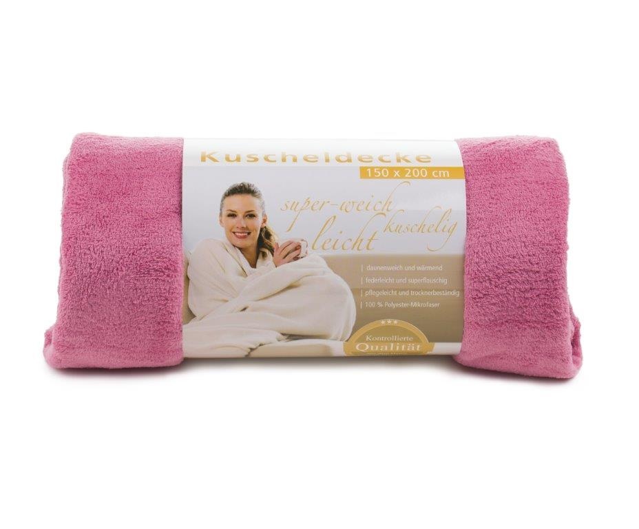 Logo trade promotional gifts image of: Fleece Blanket Panderoll, 150 x 200 cm, pink