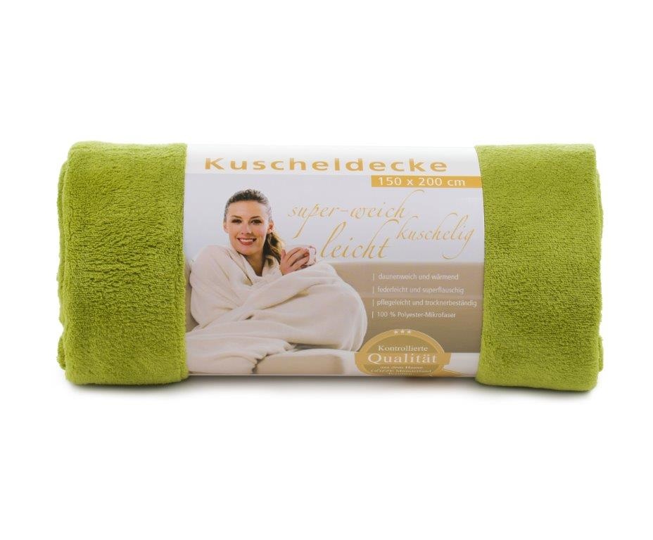 Logo trade corporate gifts image of: Fleece Blanket Panderoll, 150 x 200 cm, green