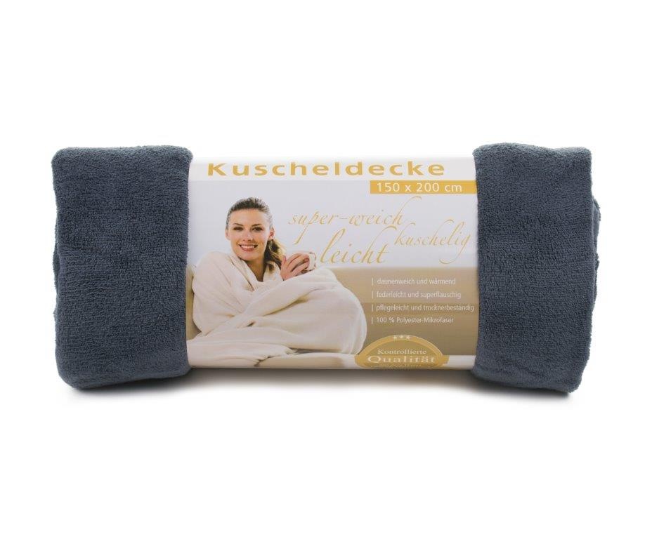 Logotrade promotional merchandise image of: Fleece Blanket Panderoll, 150 x 200 cm, dark grey