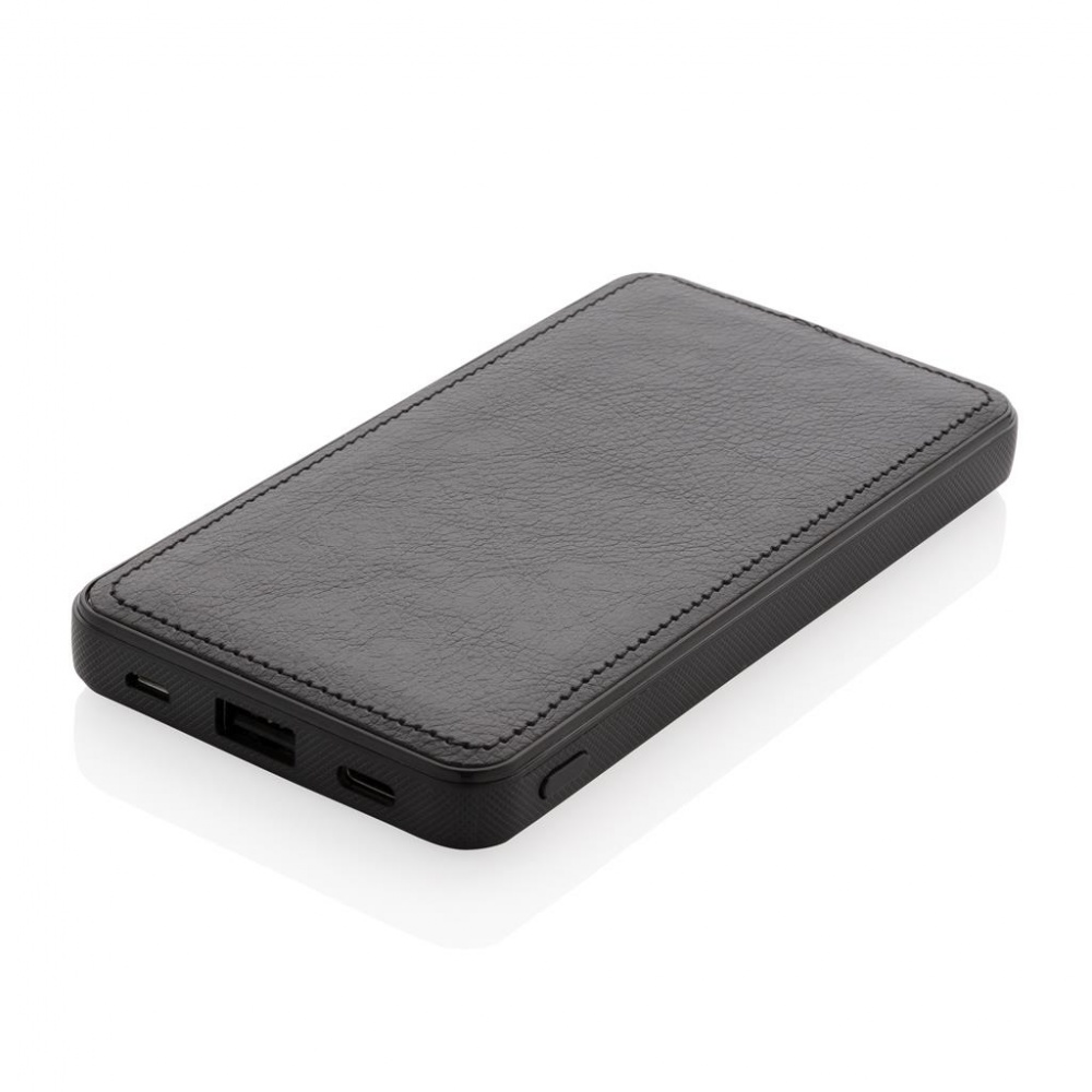 Logo trade promotional gift photo of: Tusca 10.000 mAh PU powerbank, black