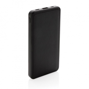 Logo trade corporate gifts image of: Tusca 10.000 mAh PU powerbank, black