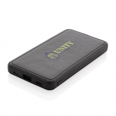 Logotrade promotional merchandise picture of: Tusca 10.000 mAh PU powerbank, black