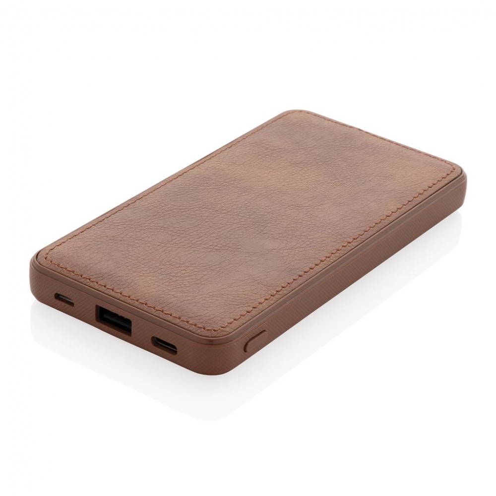 Logo trade promotional gifts picture of: Tusca 10.000 mAh PU powerbank, brown