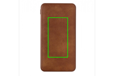 Logo trade corporate gifts image of: Tusca 10.000 mAh PU powerbank, brown