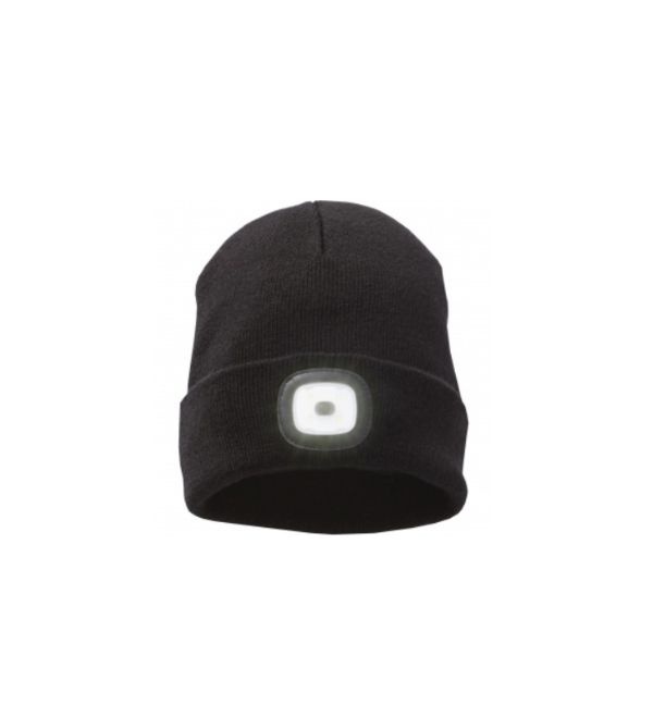 Logo trade promotional merchandise picture of: Mighty LED knit beanie, black color