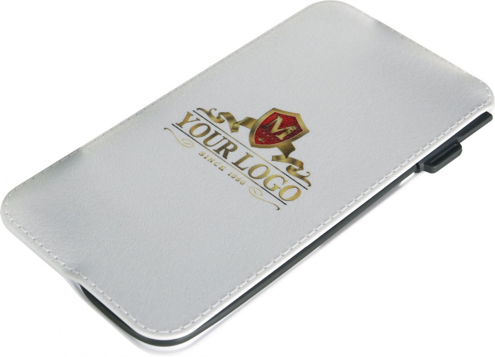 Logo trade promotional merchandise photo of: Powerbank 4000 mAh all in one, white