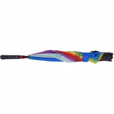 Logo trade promotional items image of: Colourful reversible automatic umbrella, multicolor