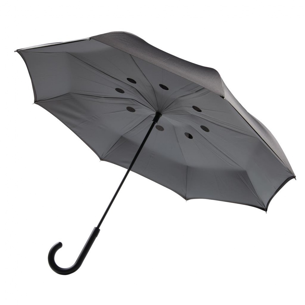 Logotrade promotional merchandise photo of: Reversible windproof  umbrella 23”, grey