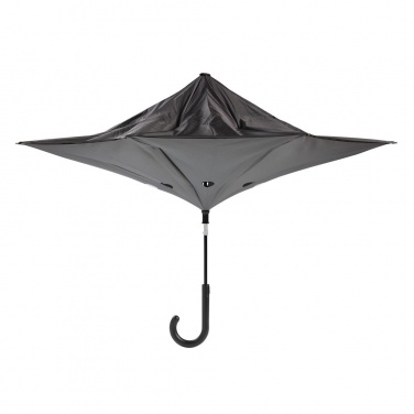 Logo trade promotional gift photo of: Reversible windproof  umbrella 23”, grey