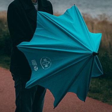 Logo trade promotional giveaway photo of: Sustainable RPET umbrella, lightblue