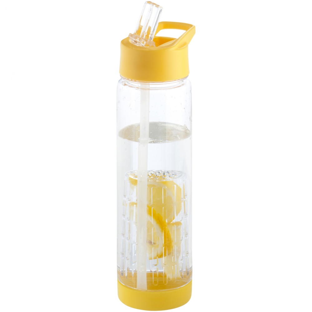 Logotrade promotional giveaway image of: Tutti frutti drinking bottle with infuser, yellow