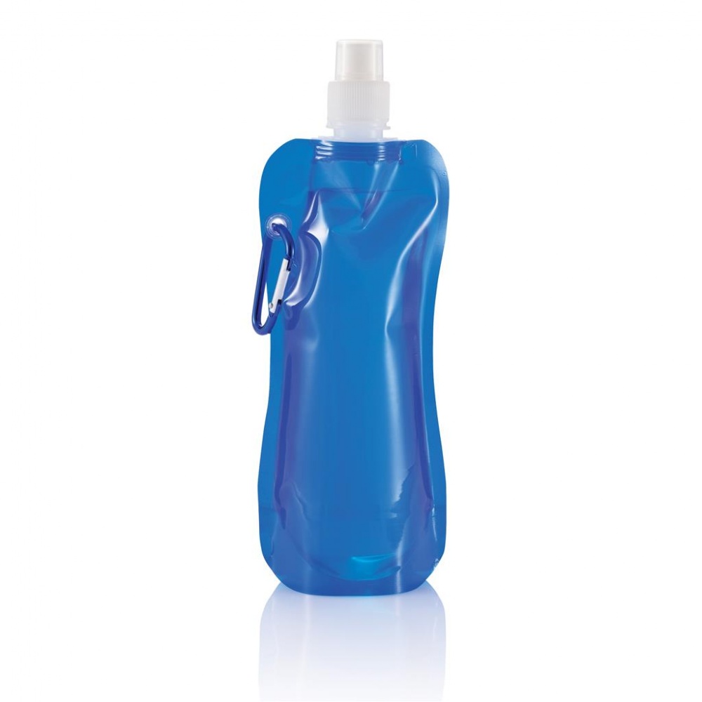 Logo trade promotional items image of: Foldable drinking bottle, blue