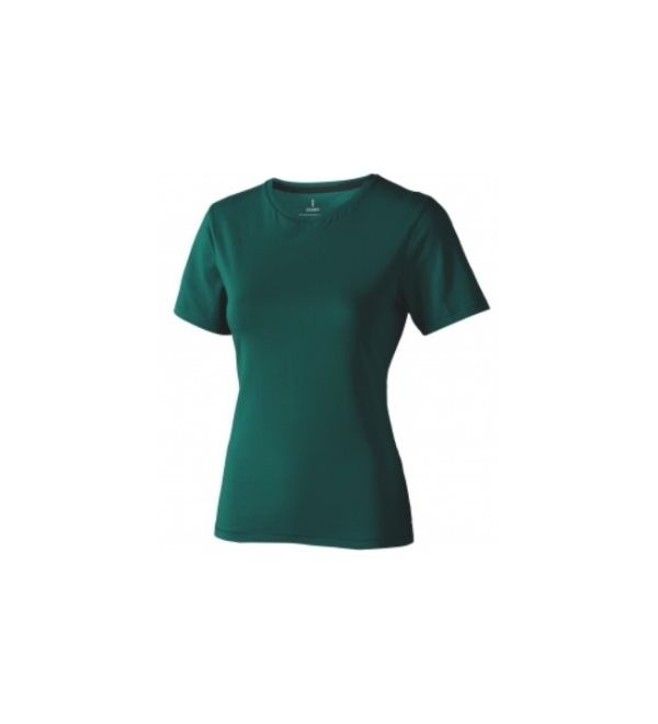 Logo trade promotional gifts image of: Nanaimo short sleeve ladies T-shirt, dark green