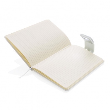 Logo trade promotional merchandise image of: A5 Notebook & LED bookmark, white