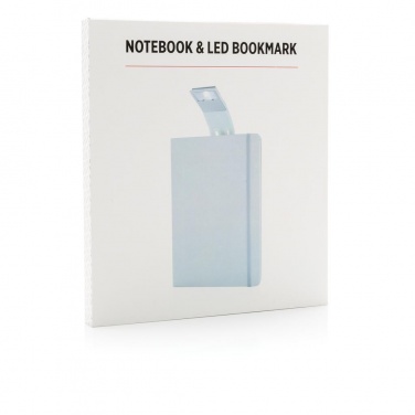 Logo trade promotional items image of: A5 Notebook & LED bookmark, white