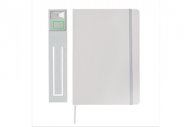 Logo trade promotional products image of: A5 Notebook & LED bookmark, white