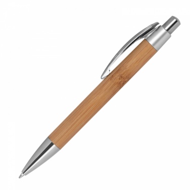 Logotrade business gift image of: #9 Bamboo ballpen with sharp clip, beige