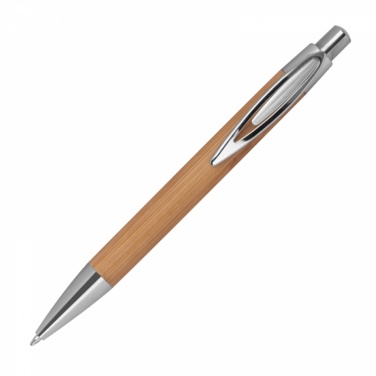 Logo trade promotional product photo of: #9 Bamboo ballpen with sharp clip, beige