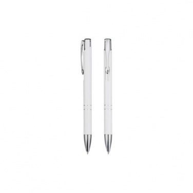 Logo trade promotional gifts picture of: Moneta Ballpoint Pen, white