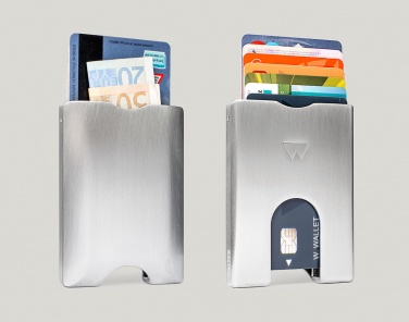 Logo trade advertising products image of: Card holder Walter wallet aluminum, silver