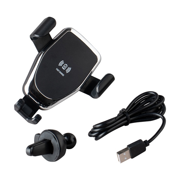 Logo trade promotional merchandise picture of: Incharge wireless car charger, black