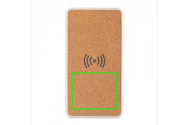 Logotrade promotional gift picture of: Cork and Wheat 8.000 mAh 5W wireless powerbank, brown