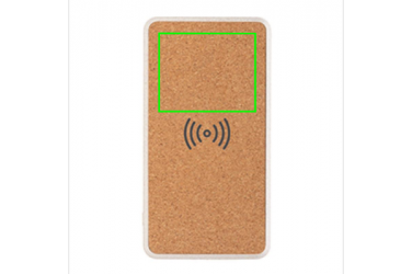 Logo trade promotional gifts image of: Cork and Wheat 8.000 mAh 5W wireless powerbank, brown