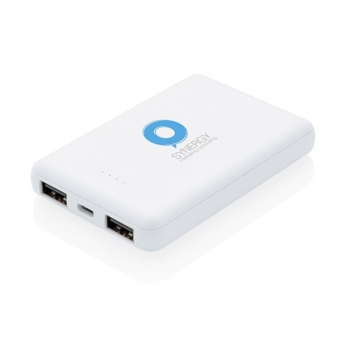 Logo trade corporate gifts picture of: 5.000 mAh antimicrobial powerbank, white