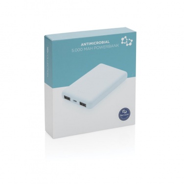 Logotrade promotional items photo of: 5.000 mAh antimicrobial powerbank, white