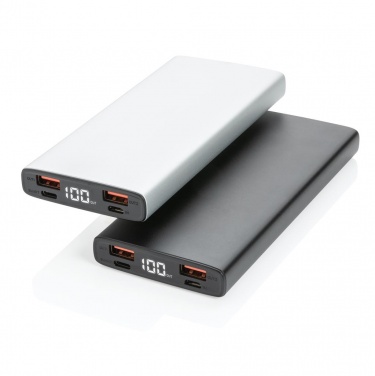 Logotrade promotional giveaway image of: Aluminum 18W 10.000 mAh PD Powerbank, black