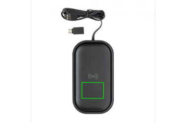 Logotrade promotional merchandise picture of: Wireless charging 5.000 mAh powerbank base, black