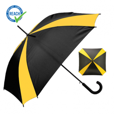 Logo trade business gifts image of: Yellow and black umbrella Saint Tropez