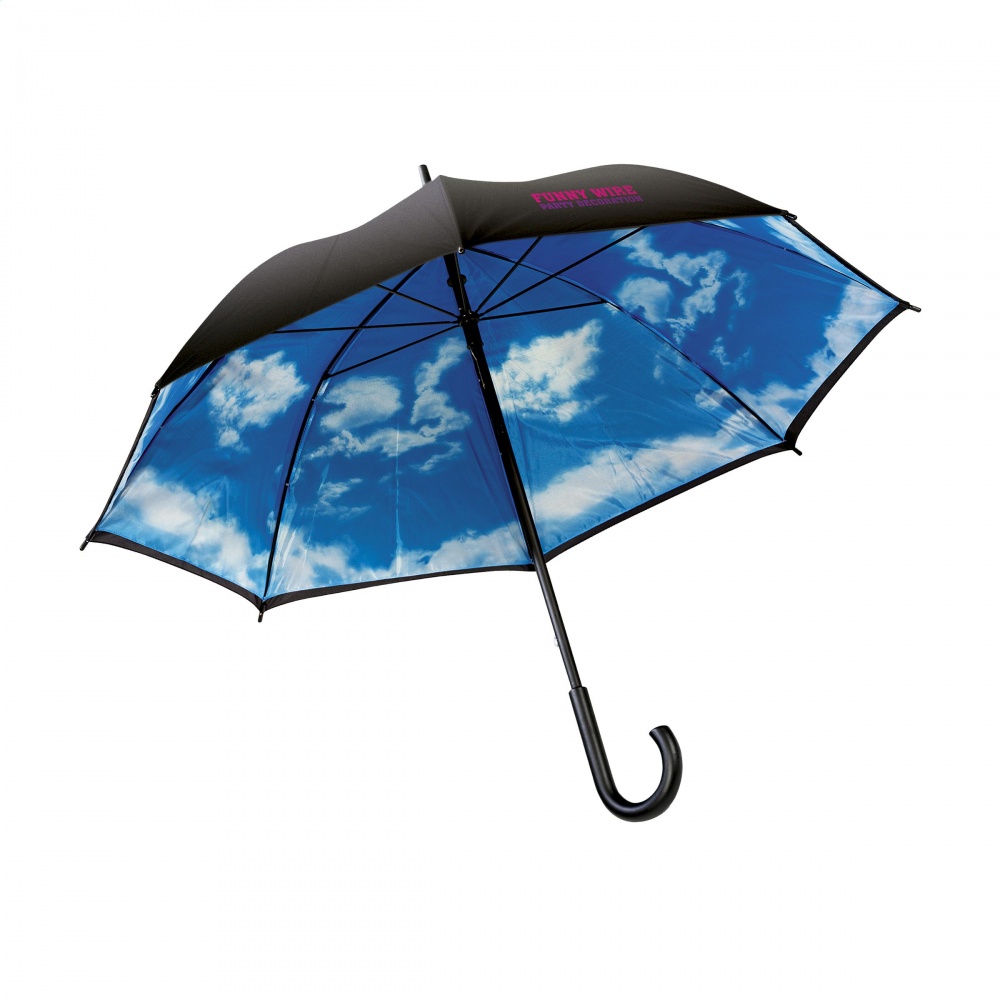 Logo trade corporate gifts image of: Umbrella  Image Cloudy Day, black