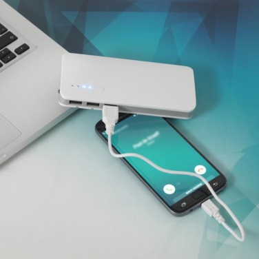 Logo trade promotional merchandise picture of: Spare 10000 mAh Power Bank, white