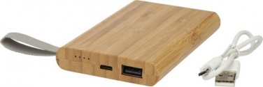 Logo trade promotional item photo of: Tulda 5000 mAh bamboo power bank, light brown