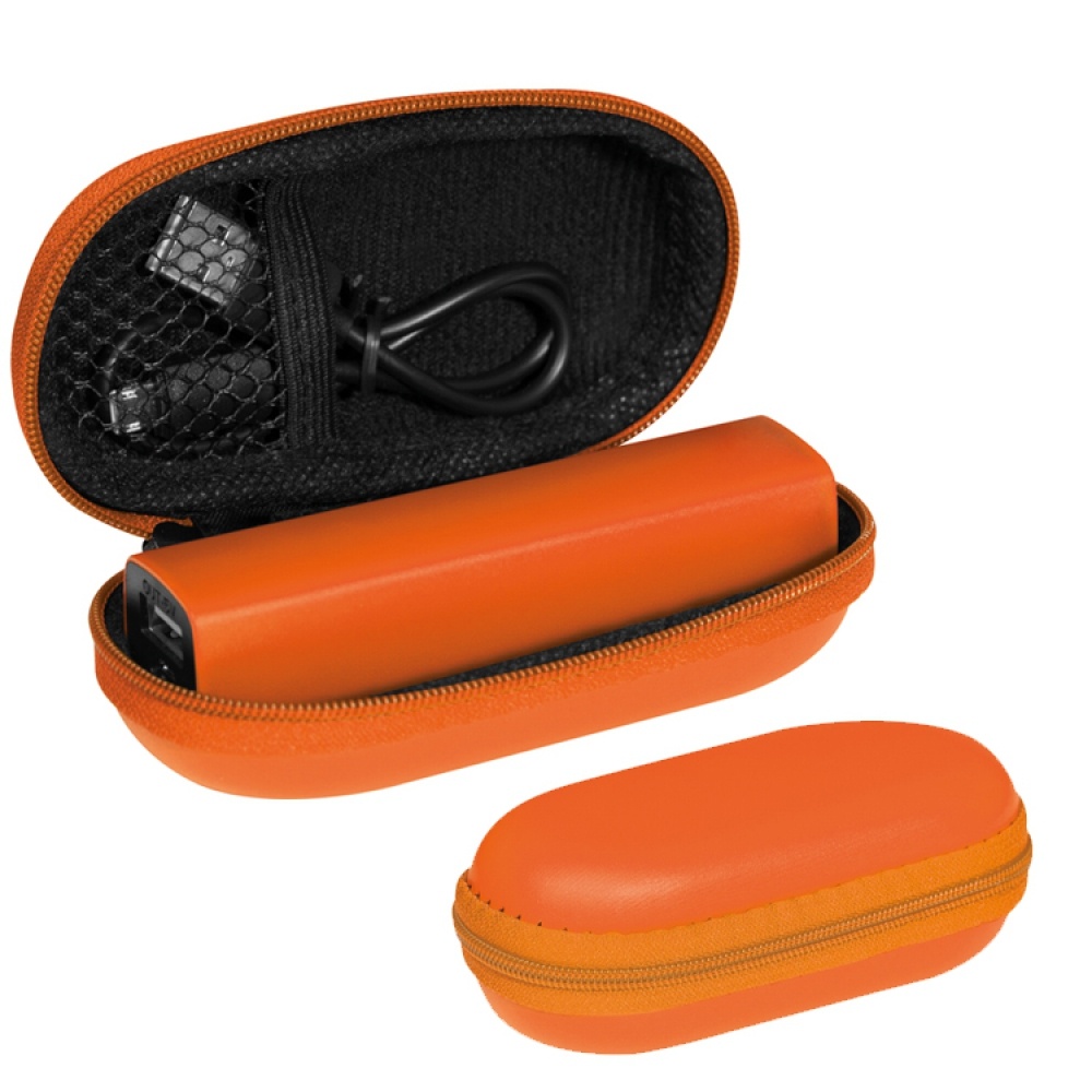 Logotrade corporate gift picture of: 2200 mAh Powerbank with case, Orange