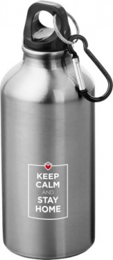 Logotrade promotional items photo of: Oregon drinking bottle with carabiner, silver