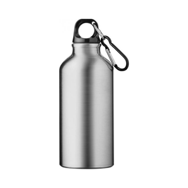 Logotrade corporate gift picture of: Oregon drinking bottle with carabiner, silver