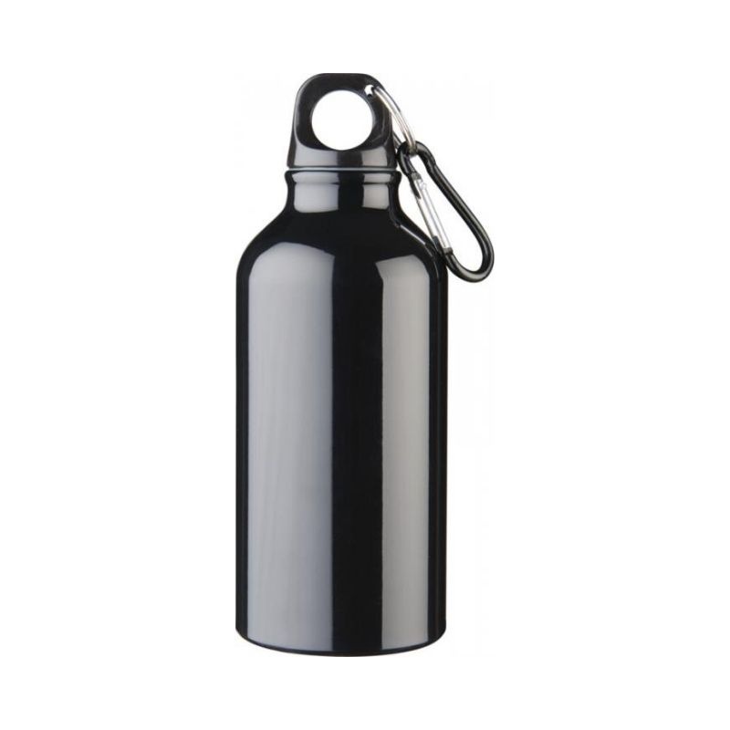 Logotrade advertising product picture of: Oregon drinking bottle with carabiner, black