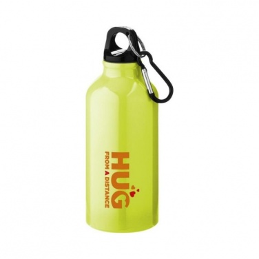 Logo trade promotional merchandise picture of: Oregon drinking bottle with carabiner, neon yellow