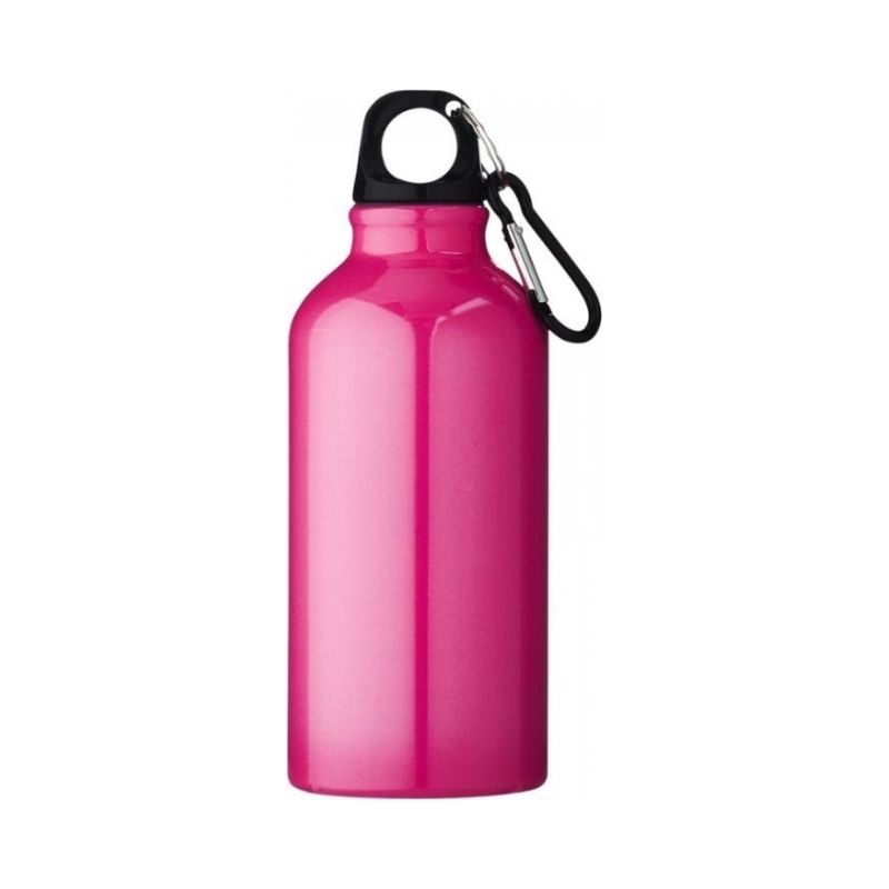 Logotrade promotional giveaway image of: Oregon drinking bottle with carabiner, neon pink