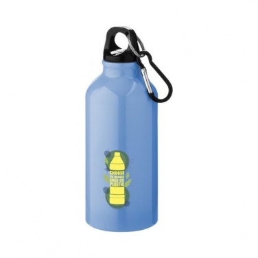 Logotrade promotional merchandise image of: Drinking bottle with carabiner, light blue