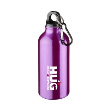 Logo trade promotional merchandise image of: Oregon drinking bottle with carabiner, purple