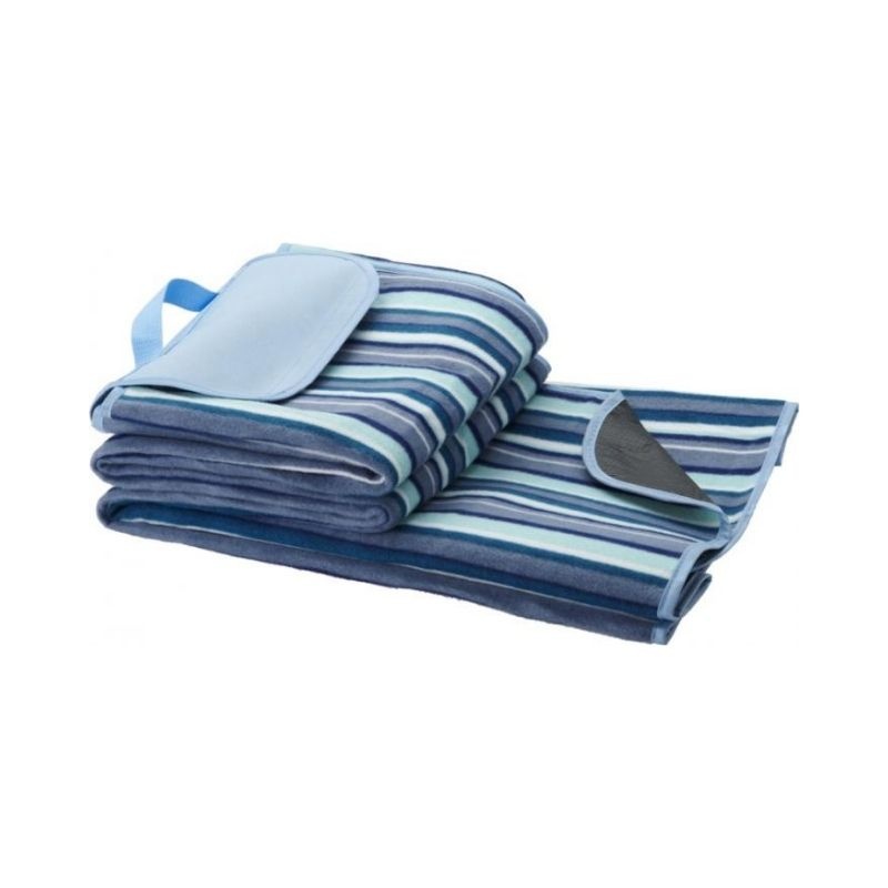 Logo trade promotional merchandise image of: Riviera picnic blanket, white, blue