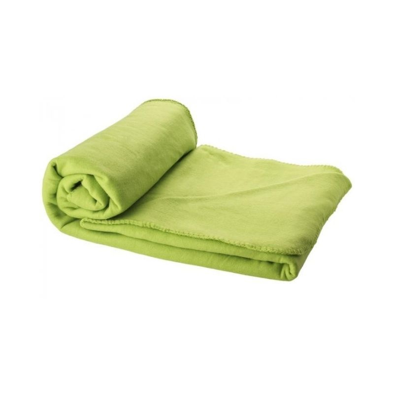 Logo trade corporate gifts image of: Huggy blanket and pouch, light green