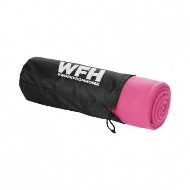 Logo trade promotional merchandise image of: Huggy blanket and pouch, pink