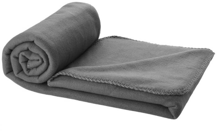 Logo trade promotional giveaway photo of: Huggy blanket and pouch, gray