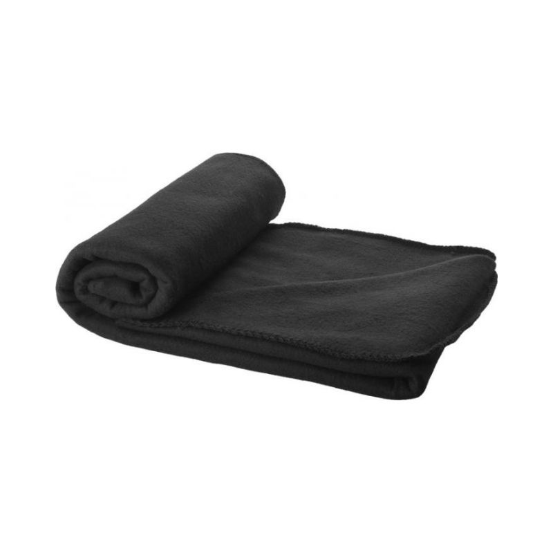 Logotrade corporate gift image of: Huggy blanket and pouch, black