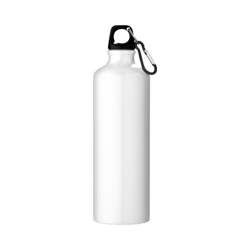 Logo trade promotional item photo of: Pacific bottle with carabiner, white